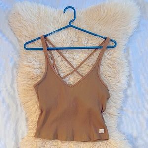 Rib Crop Tank - Deep Gold